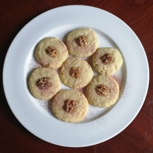 vegan rose and walnut cookies